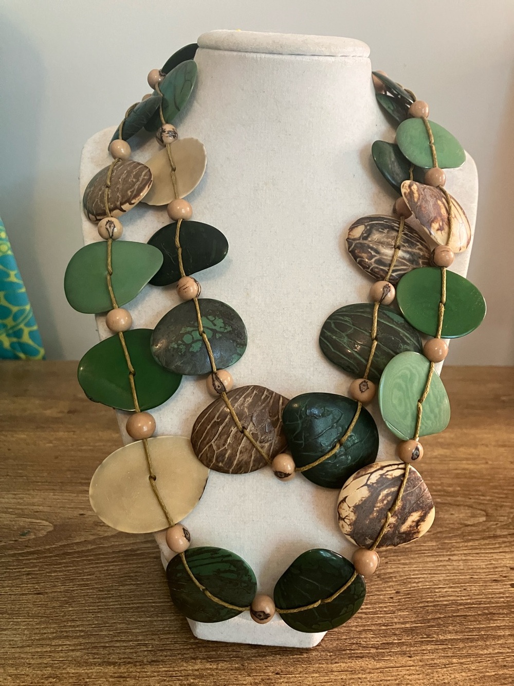 TAGUA NUT 2 strand handcrafted statement necklace